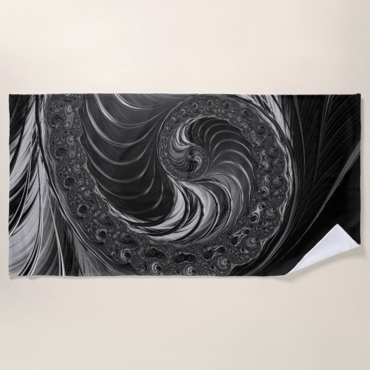 Serviette De Plage Ratio d'or du Nautilus métallique fractal cool (Devant)