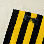 Serviette De Plage Rayé jaune et noir d'abeille douce (En situation)