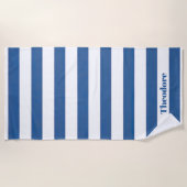 Serviette De Plage Rayé Marin (Devant)