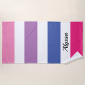 Serviette De Plage Rayé personnalisé (Devant)