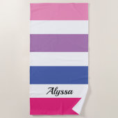 Serviette De Plage Rayé personnalisé (Devant)