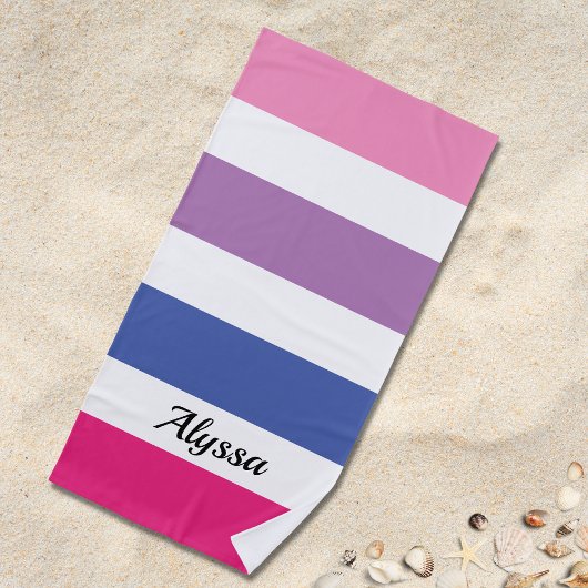 Serviette De Plage Rayé personnalisé