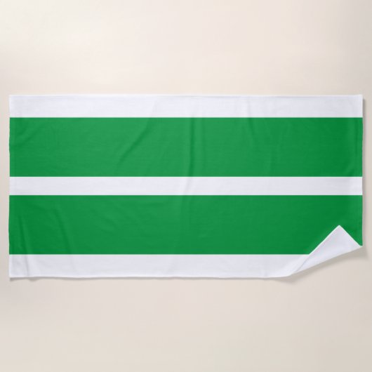 Serviette De Plage Rayé Vert Et Blanc (Devant)