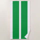 Serviette De Plage Rayé Vert Et Blanc (Devant)