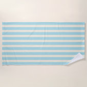 Serviette de plage rayée bleu clair cadeau (Devant)