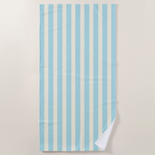 Serviette de plage rayée bleu clair cadeau (Devant)