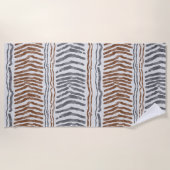 Serviette de plage rayée Bohème Tribale (Devant)