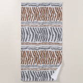 Serviette de plage rayée Bohème Tribale (Devant)