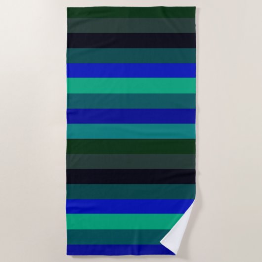 Serviette de plage rayée de Temps d'océan (Devant)