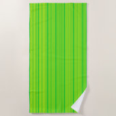 Serviette de plage rayée verte et jaune (Devant)