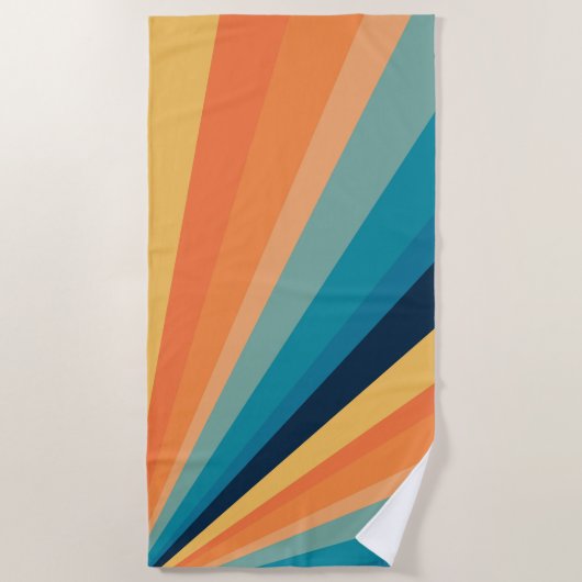 Serviette De Plage Rayons solaires rétro (Devant)
