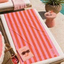 Serviette de plage | Rayure audacieuse prépa corai
