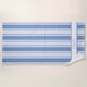 Serviette De Plage Rayure de chaise longue en bleu ciel et mer (Devant)
