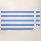 Serviette De Plage Rayure de plage décontractée en bleu marin (Devant)