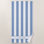 Serviette De Plage Rayure de plage décontractée en bleu marin (Devant)