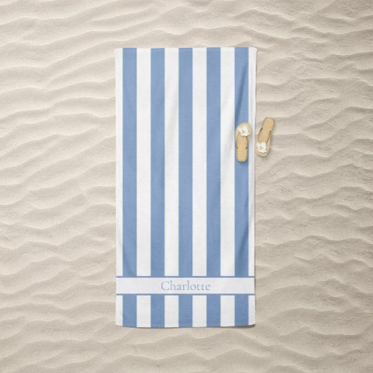 Serviette De Plage Rayure de plage décontractée en bleu marin