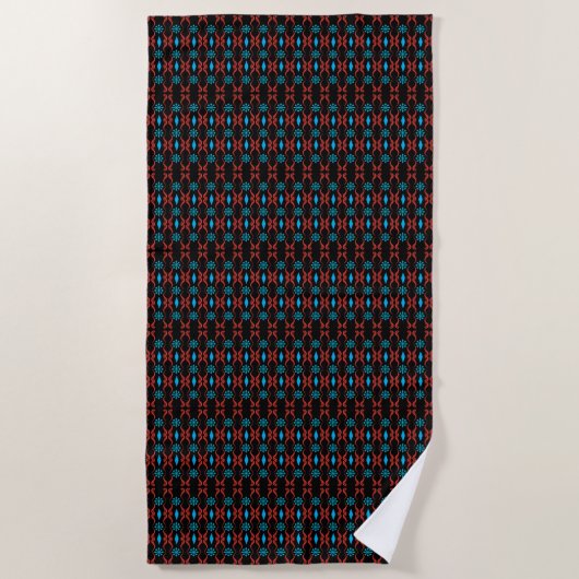 Serviette De Plage Rayure d'Inde Ornementale (Devant)