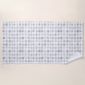 Serviette De Plage Rayures à carreaux gris blanc (Devant)