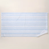 Serviette De Plage Rayures Blanches Bleu Bébé (Devant)