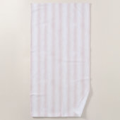 Serviette De Plage Rayures blanches rose clair (Devant)