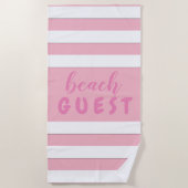 Serviette De Plage Rayures blanches sur l'INVITÉ fait sur commande (Devant)