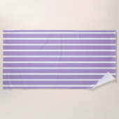 Serviette De Plage Rayures blanches violettes motif sans couture (Devant)