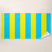 Serviette De Plage Rayures Bleues et Jaunes Clair (Devant)