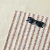 Serviette De Plage Rayures Crème Marron Confortables (En situation)
