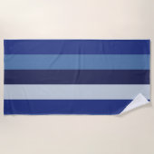Serviette De Plage Rayures Dans Le Soleil Bleu Marine (Devant)