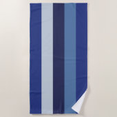 Serviette De Plage Rayures Dans Le Soleil Bleu Marine (Devant)