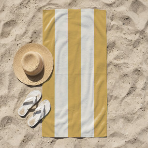 Serviette De Plage Rayures Dans Le Soleil Moutarde Jaune