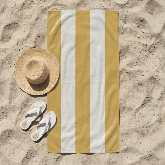 Serviette De Plage Rayures Dans Le Soleil Moutarde Jaune