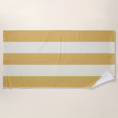 Serviette De Plage Rayures Dans Le Soleil Moutarde Jaune (Devant)