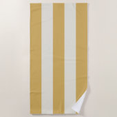 Serviette De Plage Rayures Dans Le Soleil Moutarde Jaune (Devant)