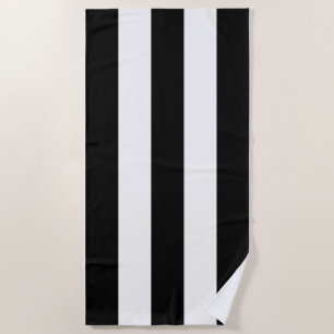 Serviette De Plage Rayures Dans Le Soleil Noir & Blanc