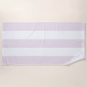Serviette De Plage Rayures Dans Le Soleil Pastel Rose Blanc (Devant)