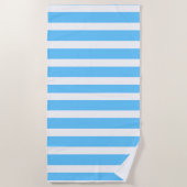 Serviette De Plage Rayures de cabane bleu ciel et blanc (Devant)
