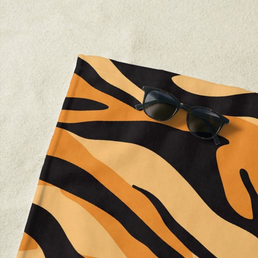 Serviette De Plage Rayures de tigre (En situation)