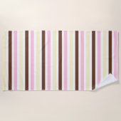 Serviette De Plage Rayures d'été Vanille Chocolat Fraise (Devant)