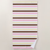 Serviette De Plage Rayures d'été Vanille Chocolat Fraise (Devant)