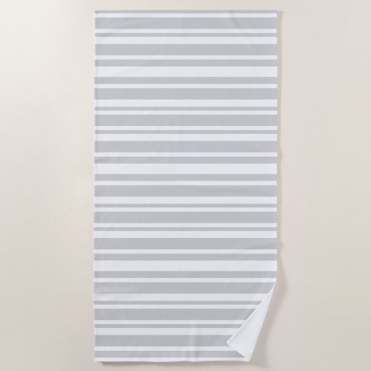 Serviette De Plage Rayures grises modernes (Devant)