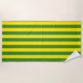 Serviette De Plage Rayures jaune et verte (Devant)