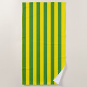 Serviette De Plage Rayures jaune et verte (Devant)
