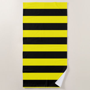 Serviette De Plage Rayures jaunes et noires