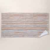 Serviette De Plage Rayures Marron Crème (Devant)