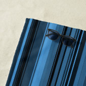 Serviette De Plage Rayures Noir Bleu (En situation)