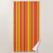 Serviette De Plage Rayures Orange Rouge Jaune (Devant)