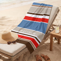 Rayures personnalisées bleu marine foncé marron ro