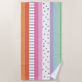 Serviette De Plage Rayures Pop Whimsical (Devant)