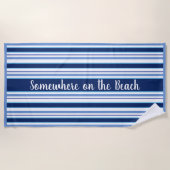 Serviette de plage Rayures-Quelque part sur la pla (Devant)